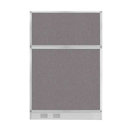 Versare Hush Panel Configurable Cubicle Partition 4' x 6' Slate Fabric w/ Cable Channel 1855619